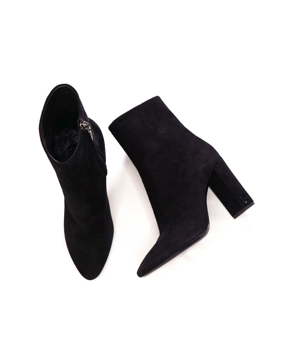 $1,000 YVES SAINT LAURENT - Black Suede LouLou 95 Ankle Boots -  US 9 (39EU)